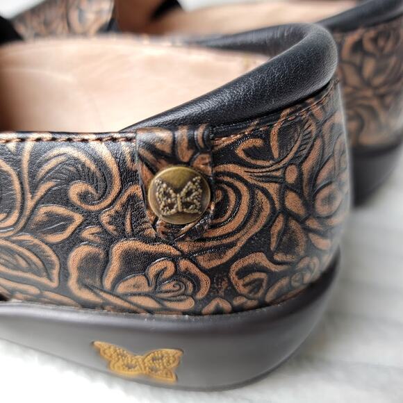 Alegria PG Lite Floral Clogs EU36 US 7 Slip Resistant Leather Nurse Work Teacher - Picture 4 of 11